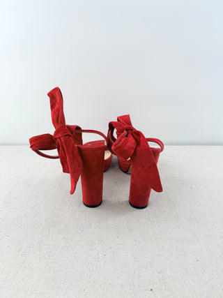 Jimmy Choo ‘Kaytrin’ Wraparound Strap Platform Sandals Red Women's Size EU 38