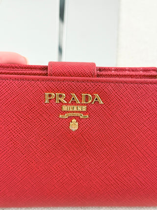 Prada safiano leather bifold medium size wallet