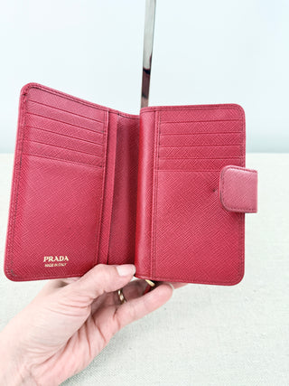 Prada safiano leather bifold medium size wallet