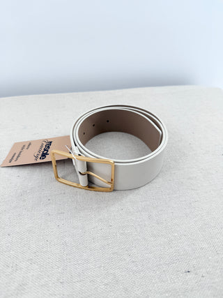 B-low the belt square buckle wide leather belt, S
