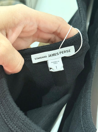 James Perse Skinny Scoop Back Knit Jersey Mini Bodycon Dress Black Womens 1 / S