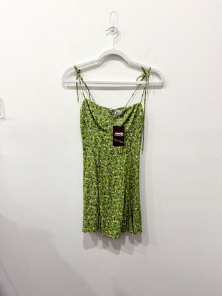 Reformation sleeveless floral mini dress, 0