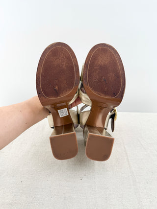 See by Chloe leather platform block heel sandals, 39