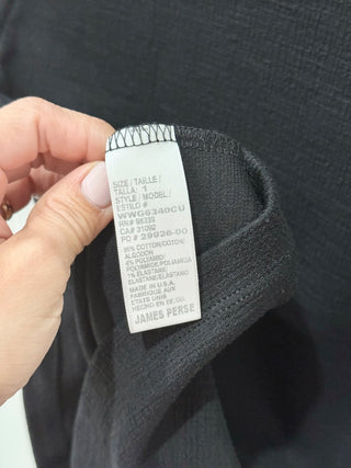 James Perse Skinny Scoop Back Knit Jersey Mini Bodycon Dress Black Womens 1 / S