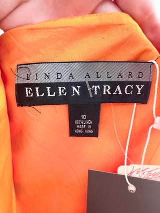 Linda Allard / Ellen Tracy linen pattern maxi dress, 10