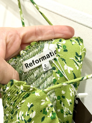 Reformation sleeveless floral mini dress, 0