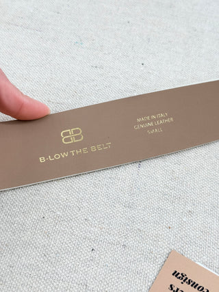 B-low the belt square buckle wide leather belt, S