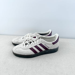 Adidas Samba Suede Striped Low Top Skateboard Sneakers Cream Purple Women US 8