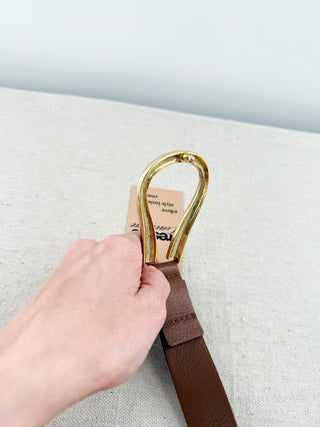 B-low the belt leather belt with buckle, S