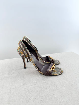 Gucci pigna pineapple d'orsay sandals, 8.5