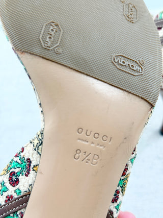 Gucci pigna pineapple d'orsay sandals, 8.5