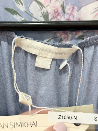 NWT Jonathan Simkhai Floral Sleeveless Slit Wrap Maxi Dress Sky Blue Womens 4