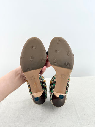 Gucci pigna pineapple d'orsay sandals, 8.5