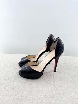 Christian Louboutin leather pep toe platform heels, 39.5