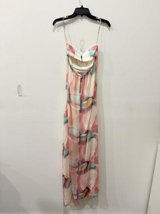 Alice + Olivia Kiernan Silk Dove Floral Strapless Maxi Dress Pink Womens Size 4