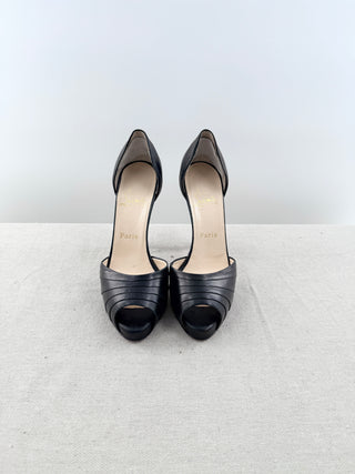 Christian Louboutin leather pep toe platform heels, 39.5