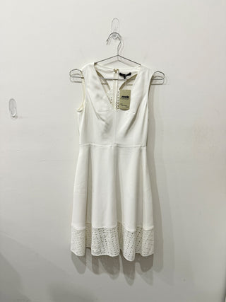 Rachel Roy Sleeveless Eyelet Insert Fit & Flare Mini Dress White Women's Size 2