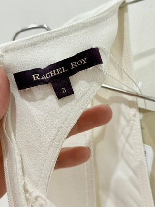 Rachel Roy Sleeveless Eyelet Insert Fit & Flare Mini Dress White Women's Size 2