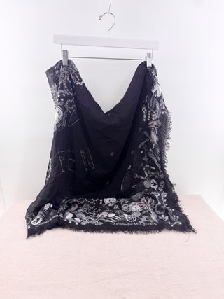 Alexander McQueen extra large fringe trim scarf