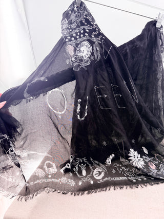 Alexander McQueen extra large fringe trim scarf