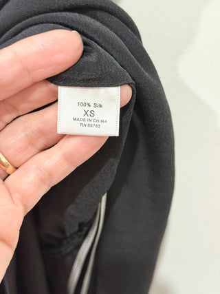 Josie x Natori Asymmetrical Ruched Cowl Neck Midi Dress Black Women's Size XS/ S