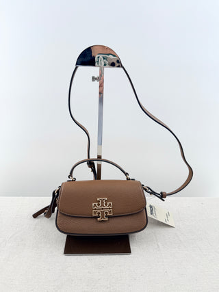 Tory Burch britten mini top handle leather bag with long strap