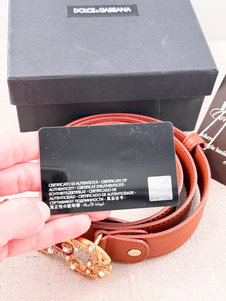 Dolce and Gabbana amore leather belt with baroque buckle, 36/90