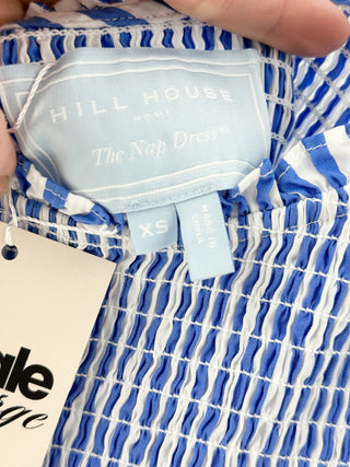 Hill House Home The Louisa Nap Smocked Midi Dress Blueberry Stripe Women's XS
