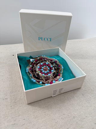 Pucci beaded large brooch