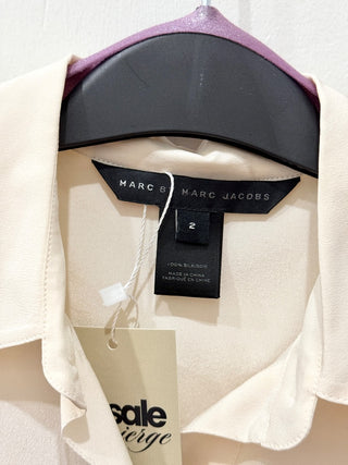 Marc by Marc Jacobs 100% Silk Long Sleeve Button-Up Shirt Cream Women's Size 2
