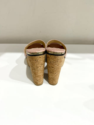 Jimmy Choo Deedee 125 Platform Sandals Pink Croc-Embossed Leatherr EU 38.5