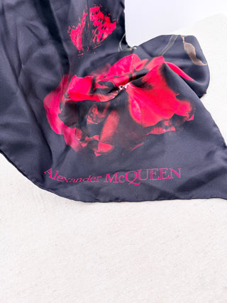 Alexander McQueen silk floral print square scarf