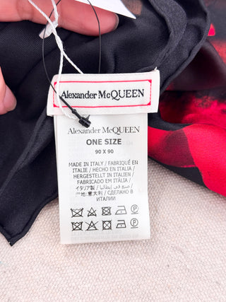 Alexander McQueen silk floral print square scarf