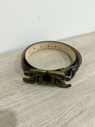 Roberto Cavalli Large Buckle Medium Width Leather Belt brown Size 54 / 105