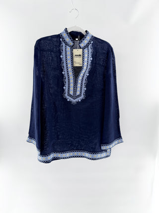 Tory Burch linen cover up with embellishment, S