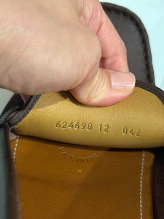 NWOT Gucci Ayrton Webbing-Trim Horsebit Leather Driving Loafers Brown Mens US 12