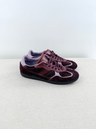 NWOT ALOHAS TB.490 Low Top Club Sneakers Burgundy Calf Hair Womne's Size 10-10.5