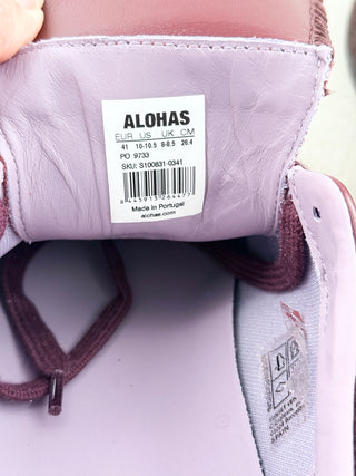 NWOT ALOHAS TB.490 Low Top Club Sneakers Burgundy Calf Hair Womne's Size 10-10.5