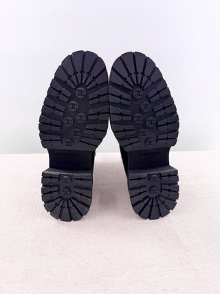 Chanel short boots leather chunky lugsole, 36