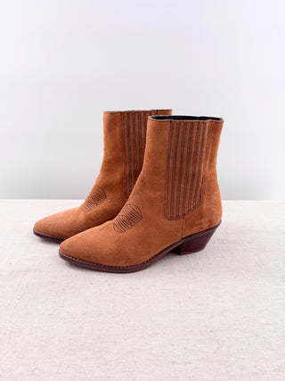 Zadig & Voltaire suede ankle booties western style, 36