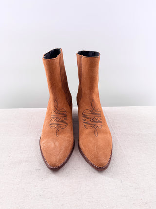 Zadig & Voltaire suede ankle booties western style, 36