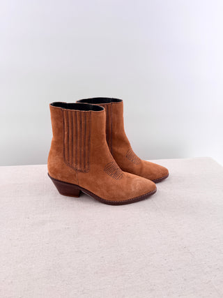 Zadig & Voltaire suede ankle booties western style, 36