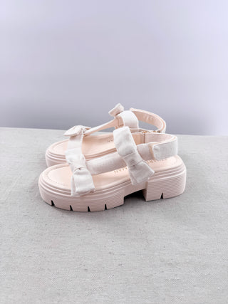 Stuart Weitzman canvas sandals with lugsole platform, 36.5
