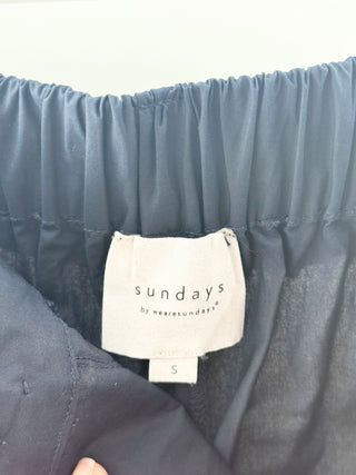 Sundays Solid navy belted tailored trousers, S