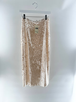 Gianni Bini White sequined midi pencil skirt, XS