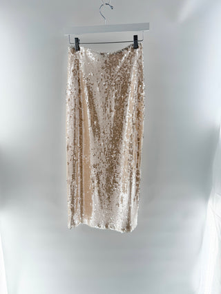 Gianni Bini White sequined midi pencil skirt, XS