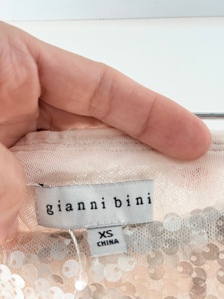 Gianni Bini White sequined midi pencil skirt, XS