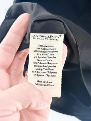 LoveShackFancy Black contrast trim bow mini dress, 0