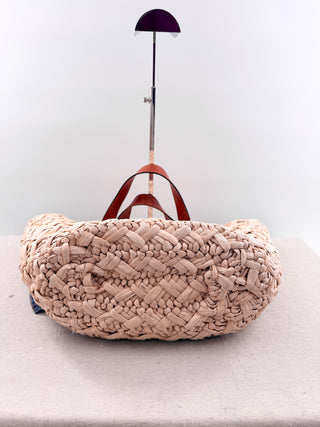 RED Valentino raffia large tote with denim bow