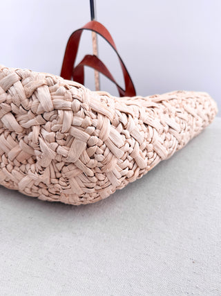RED Valentino raffia large tote with denim bow